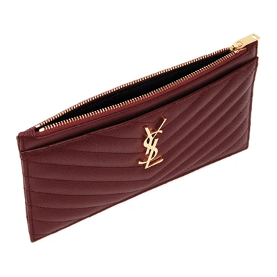 Shop Saint Laurent Burgundy Monogramme Bill Pouch In 6475 Red L