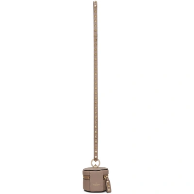 Shop Valentino Pink  Garavani Rockstud Neck Pouch In P45 Powder