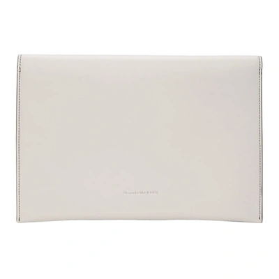 Shop Alexander Mcqueen Ssense Exclusive Black Envelope Pouch In 9290 Soft Ivory/blac