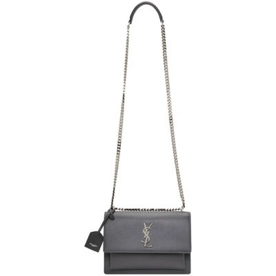 Shop Saint Laurent Grey Medium Sunset Bag In 1112 Storm