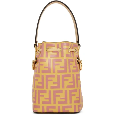 Shop Fendi Pink Embossed Mini Mon Trésor Bag In F1b1i Pink
