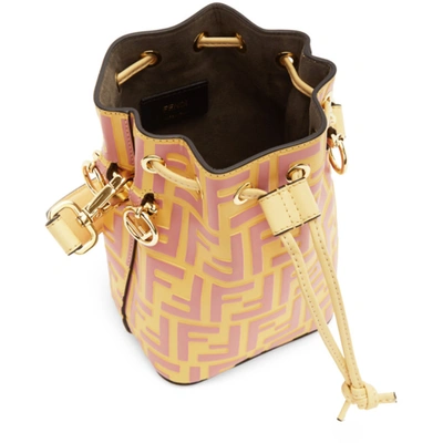 Shop Fendi Pink Embossed Mini Mon Trésor Bag In F1b1i Pink