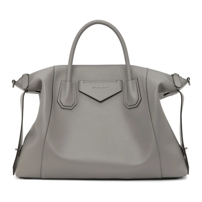 Shop Givenchy Grey Large Soft Antigona Bag In 051 Pearl