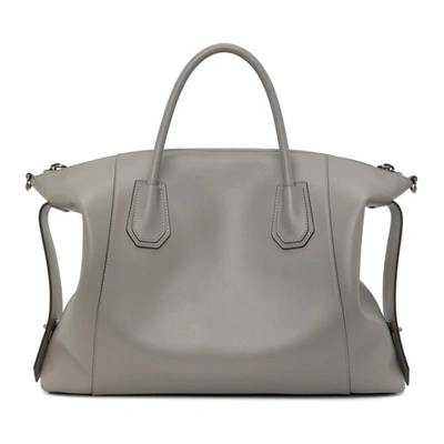 Shop Givenchy Grey Large Soft Antigona Bag In 051 Pearl