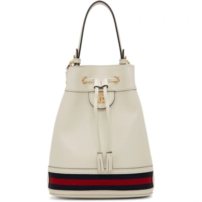Shop Gucci White Ophidia Bucket Bag In 8454 White