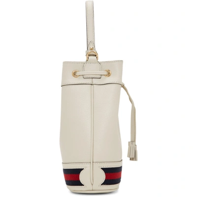 Shop Gucci White Ophidia Bucket Bag In 8454 White