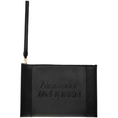 Shop Alexander Mcqueen Black Signature Zip Pouch In 1001 Black