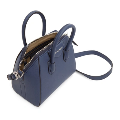 Shop Givenchy Navy Mini Antigona Bag In 498 Midnigh