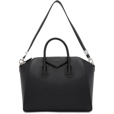 Shop Givenchy Black Medium Antigona Bag In 001 Black