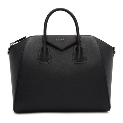 Shop Givenchy Black Medium Antigona Bag In 001 Black