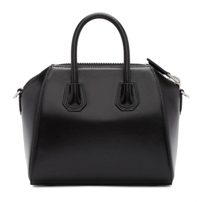 Shop Givenchy Black Mini Antigona Bag In 001 Black