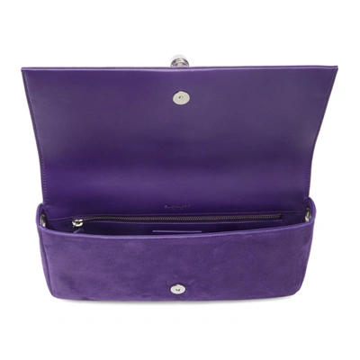 Shop Saint Laurent Purple Suede Medium Kate 99 Tassel Bag In 5104 Violet