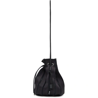 Shop Issey Miyake Black Linear Knit Shoulder Bag In 15 Black