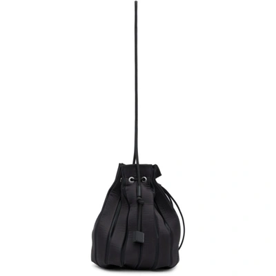 Shop Issey Miyake Black Linear Knit Shoulder Bag In 15 Black