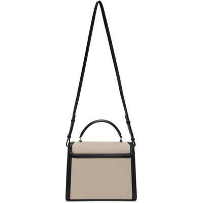 Shop Saint Laurent Off-white & Black Medium Cassandra Bag In 9372 Beige