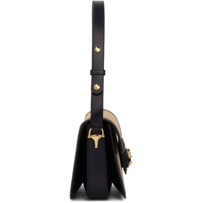 Shop Gucci Beige & Black ' 1955' Horsebit Shoulder Bag In 2599 Br Bl