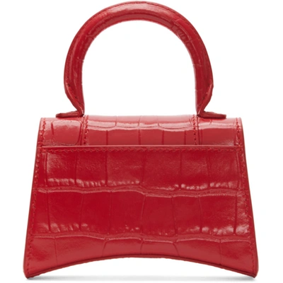 Shop Balenciaga Red Croc Mini Hourglass Bag In 6404 Brtred