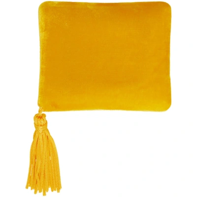 Shop Sophie Bille Brahe Yellow Velvet Small Jewelry Box In Canary