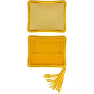 Shop Sophie Bille Brahe Yellow Velvet Small Jewelry Box In Canary