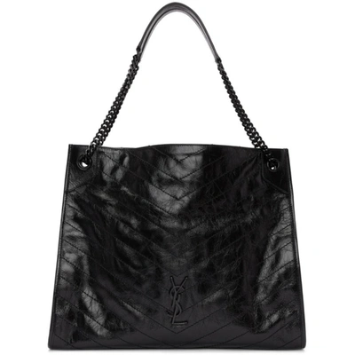 Shop Saint Laurent Black Large Quilted Tote Bag In 1000 Black