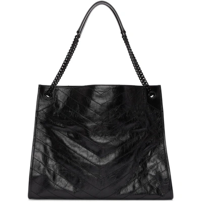 Shop Saint Laurent Black Large Quilted Tote Bag In 1000 Black