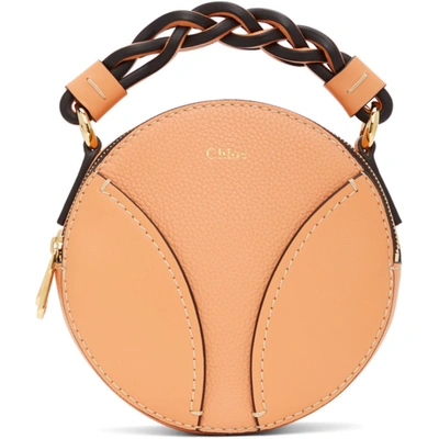 Shop Chloé Pink Mini Daria Round Bag In 6i1 Peachbl