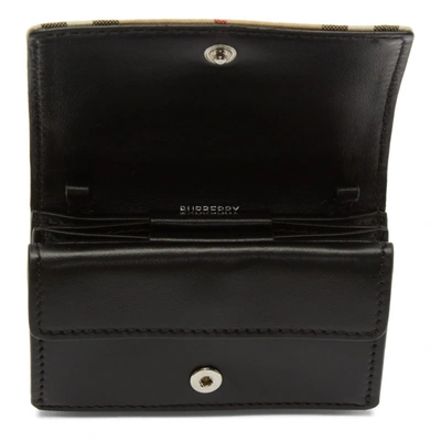 Shop Burberry Beige Vintage Check Card Case Bag In Black