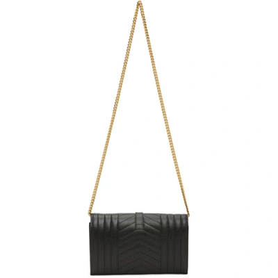 Shop Saint Laurent Black Monogramme Envelope Wallet On Chain Bag In 1000 Black