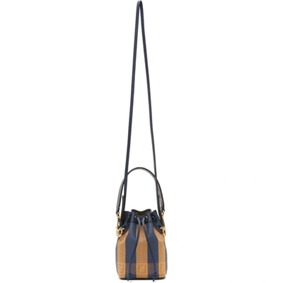 Shop Fendi Blue & Orange Raffia Mini Mon Trésor Bag In F1baa Blue