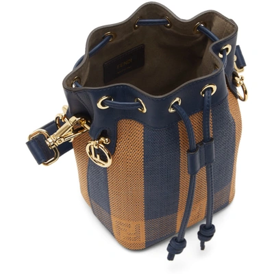 Shop Fendi Blue & Orange Raffia Mini Mon Trésor Bag In F1baa Blue