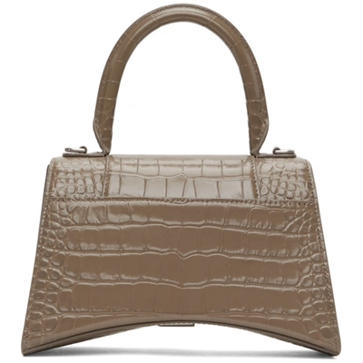 Shop Balenciaga Grey Croc Small Hourglass Bag In 1212 Mnkgry