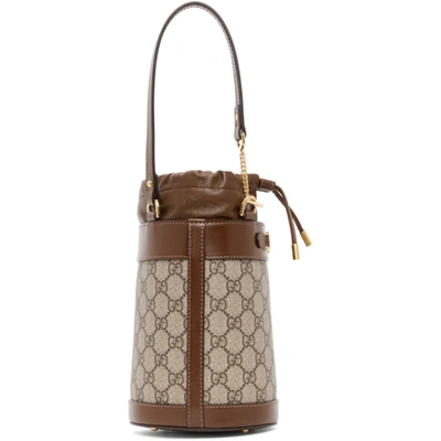 Shop Gucci Beige Small Gg ' 1955' Horsebit Bucket Bag In 8563 Beige