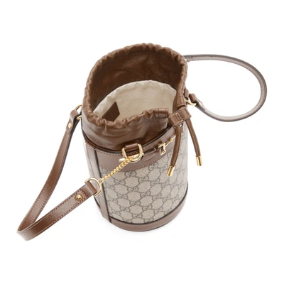 Shop Gucci Beige Small Gg ' 1955' Horsebit Bucket Bag In 8563 Beige