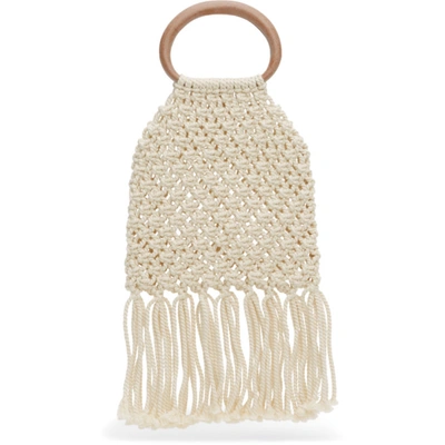 Shop Nanushka Off-white Rope Top Handle Bag In Creme