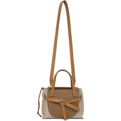 Shop Loewe Brown And Beige Mini Gate Top Handle Bag In 2724 Mink