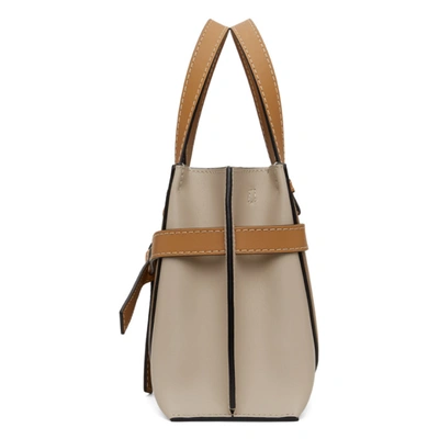 Shop Loewe Brown And Beige Mini Gate Top Handle Bag In 2724 Mink