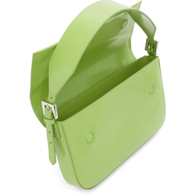 Shop By Far Green Patent Manu Shoulder Bag In Mtc Matcha
