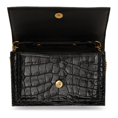 Shop Balenciaga Black Croc Sharp Chain Shoulder Bag In 1000 Black