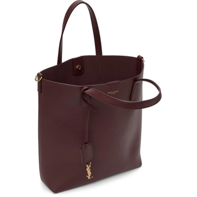Shop Saint Laurent Burgundy Toy North/south Shopping Tote In 6475 Redl