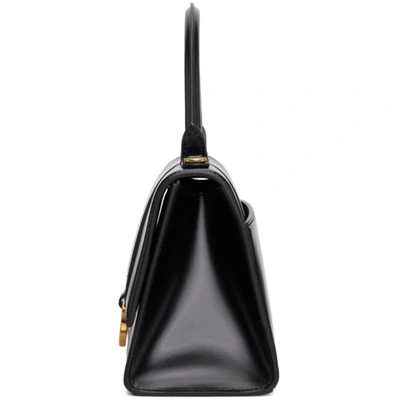 Shop Balenciaga Black Shiny Small Hourglass Bag In 1000 Black