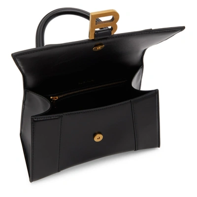 Shop Balenciaga Black Shiny Small Hourglass Bag In 1000 Black
