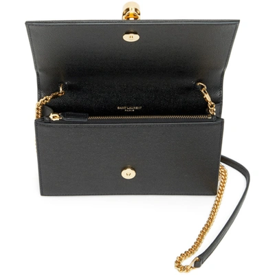 Shop Saint Laurent Black Kate Tassel Chain Wallet Bag In 1000 Black