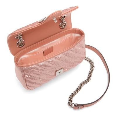 Shop Gucci Pink Mini Gg Marmont Shoulder Bag In 5966 Rosa