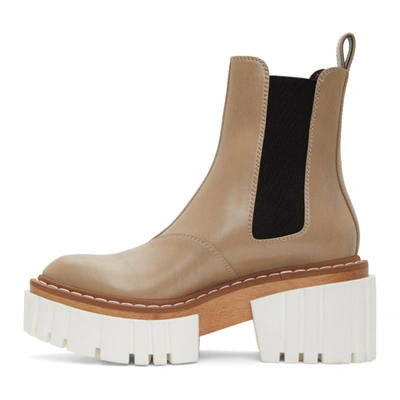 Shop Stella Mccartney Beige Emilie Chelsea Boots In 9231 Vntgcl