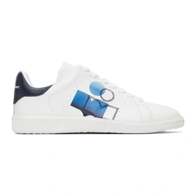 Shop Isabel Marant White & Blue Billyo Sneakers In 30bu Blue