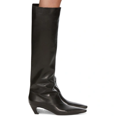 Shop Khaite Black Slouch Boots In 200 Black