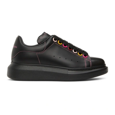 Shop Alexander Mcqueen Black Rainbow Eyelets Oversized Sneakers In 1312 Black