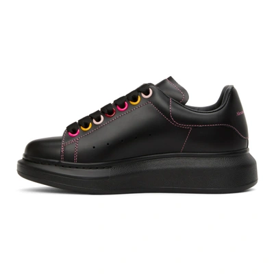 Shop Alexander Mcqueen Black Rainbow Eyelets Oversized Sneakers In 1312 Black