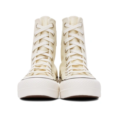 Shop Converse Off-white Leather Chuck Lift High Sneakers In Egret/white
