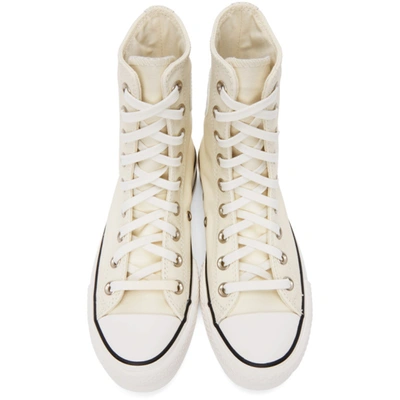 Shop Converse Off-white Leather Chuck Lift High Sneakers In Egret/white